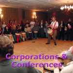 Corporate team building drumming