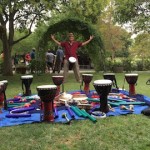 Jim Greiner Corporate Team Building Drumming at Coyote ranch, CA #1 Arms Up 3x5